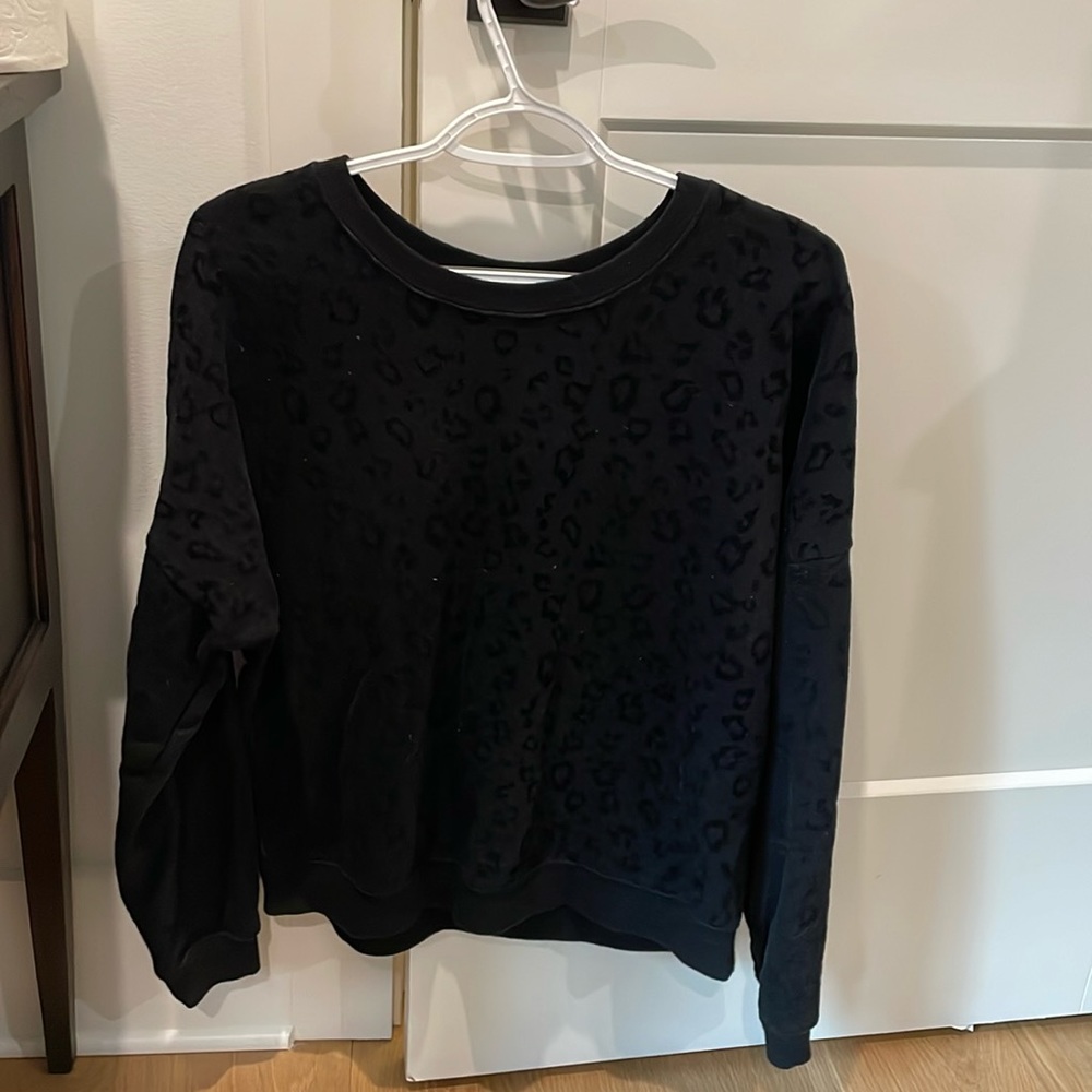 Z Supply Black Cheetah Print Sweatshirt